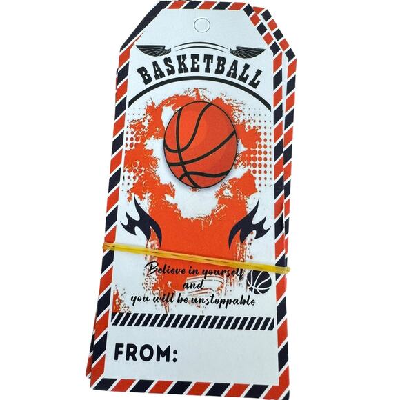 New In Box Basketball Silicone Bracelets Orange Mesh Bags Gift Tags 360 Pieces - Picture 2 of 13